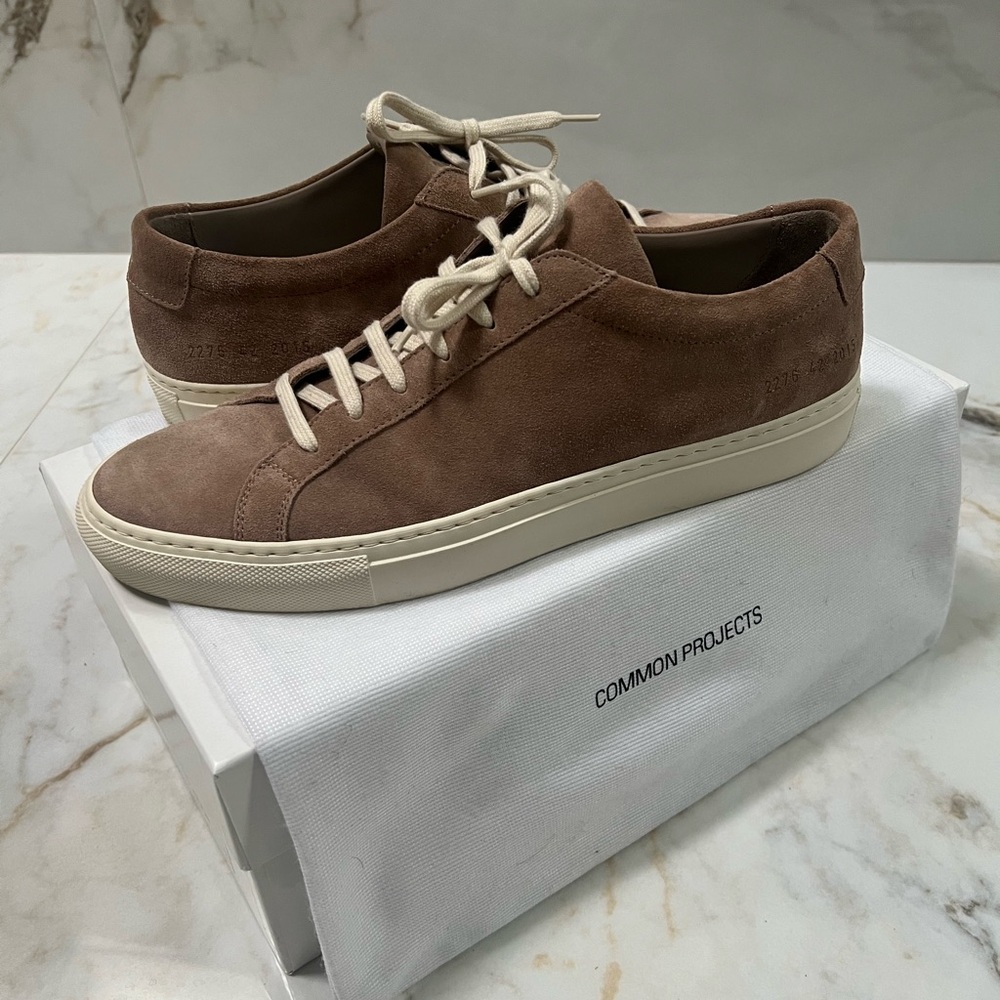 Common Projects, suede, blush color, like-new condition, size 42EU (9.5/10US)